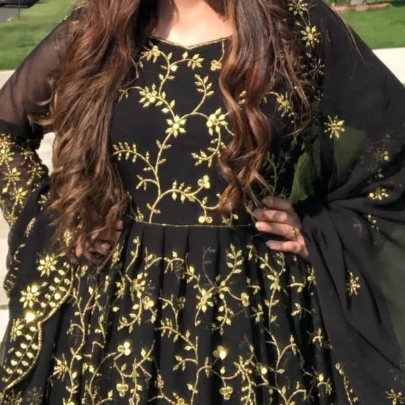 Dresses | Black And Gold Ankarli Pakistaniindian | Poshmark